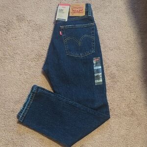 Levi's Women's 501 Original High Rise Straight Jeans - Dark Indigo Blue/NWT